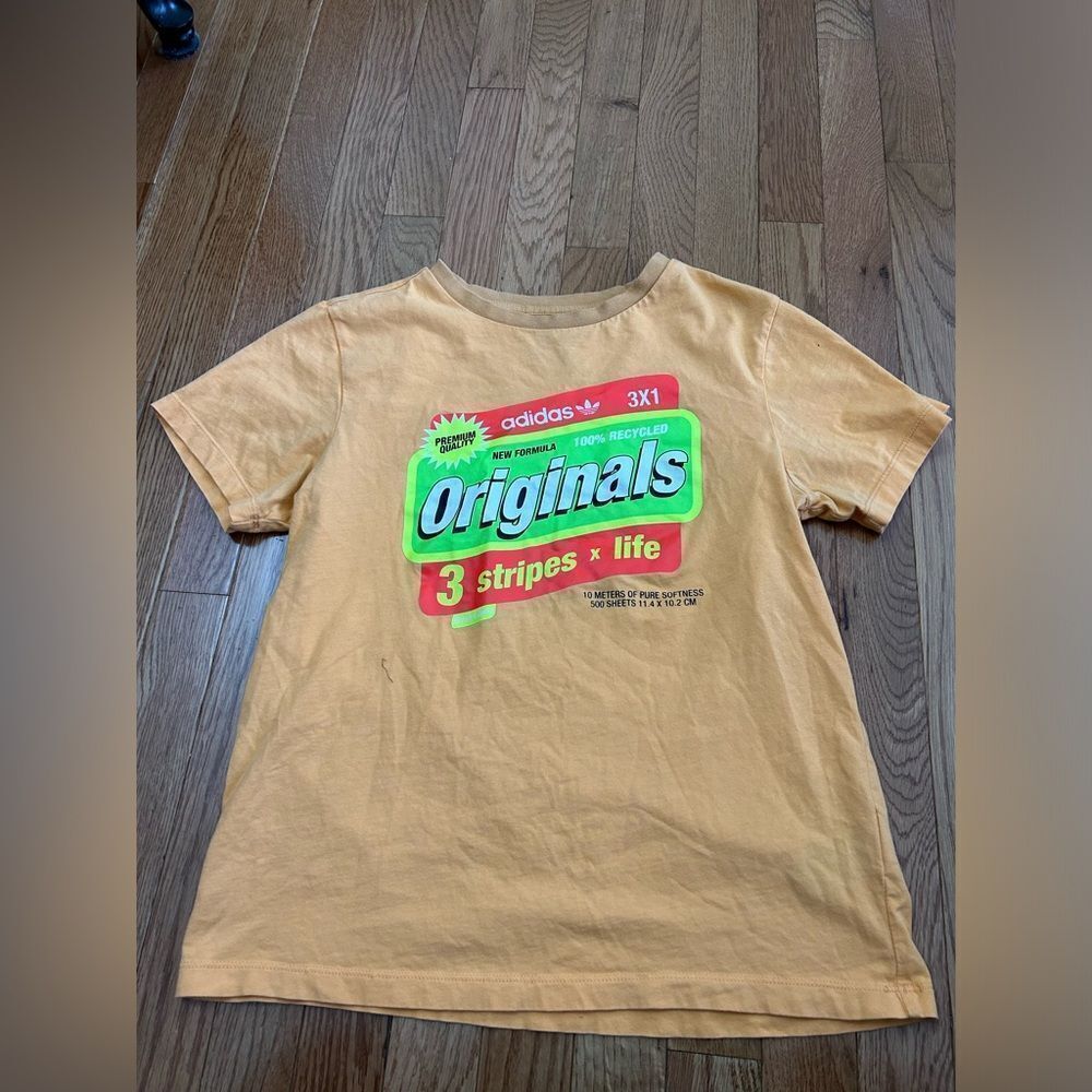 Adidas Three Stripes Orange Tshirt